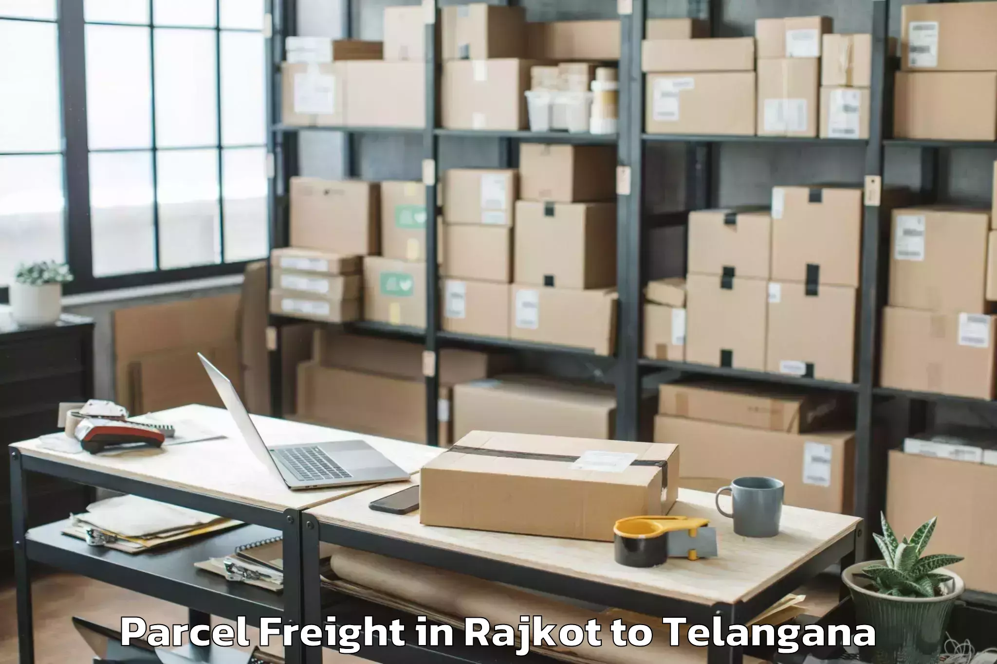 Rajkot to Abhilashi University Hyderabad Parcel Freight